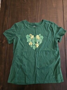Kids Green Short Sleeve Tee with Shamrock Cluster Graphic